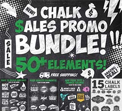 50个粉笔风格的促销类标签：50 Chalk Sales Promo Bundle
